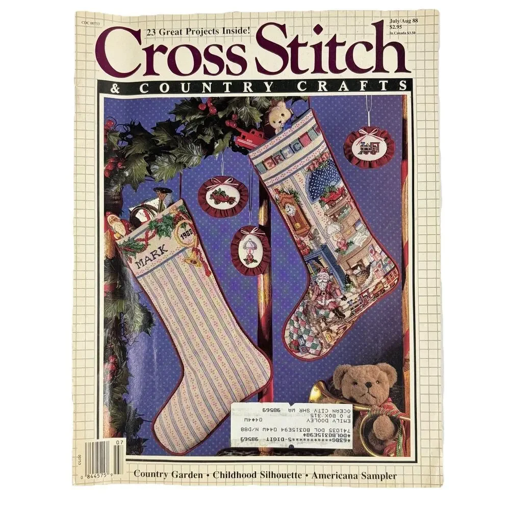 Cross Stitch & Country Crafts Magazine Lot 10 1987-93 Over 100+ Pattern Projects